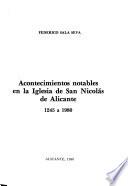 Acontecimientos notables en la Iglesia de San Nicolàs de Alicante, 1245 a 1980