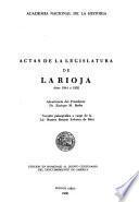 Actas de la legislatura de La Rioja, años 1844 a 1852