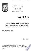Actas del Congreso Argentino de Ciencias de la Educación