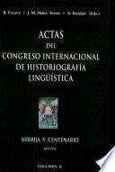 Actas del Congreso Internacional de Historiografía Lingüística