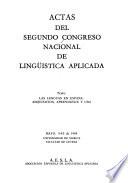 Actas del Segundo Congreso Nacional de Lingüística Aplicada