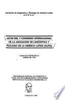 Actas del V Congreso Internacional de la Asociación de Lingüística y Filología de la América Latina (ALFAL)