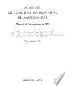 Actas del XLI [i. e. cuadragesimo primero] Congreso International de Americanistas
