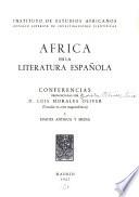 Africa en la literatura española: Del Siglo de Oro a la época contemporánea