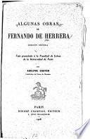Algunas obras de Fernando de Herrera
