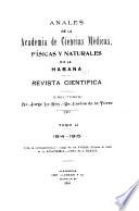 Libro Anales de la Academia de Ciencias Médicas, Físicas y Naturales de la Habana