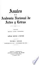 Anales de la Academia Nacional de Artes y Letras