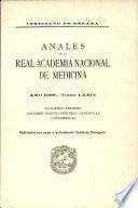 Anales de la Real Academia Nacional de Medicina - 1957 - Tomo LXXIV - Cuaderno 1