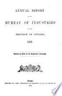 Libro Annual Report of the Bureau of Industries for the Province of Ontario