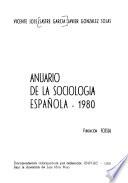 Anuario de la sociología española 1980