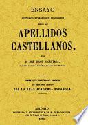 APELLIDOS CASTELLANOS.ENSAYO HISTORICO