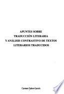 Apuntes sobre traducción literaria y análisis contrastivo de textos literarios traducidos
