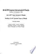 Atti del XII Congresso Internazionale di Filosofia (Venezia, 12-18 Settembre 1958): Eastern philosophies and western thought