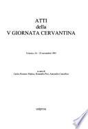 Atti della V Giornata cervantina : Venezia, 24-25 novembre 1995
