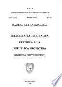 Bibliografía geográfica referida a la República Argentina