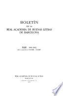 Boletín de la Real Academia de Buenas Letras de Barcelona
