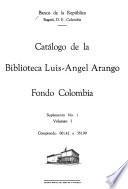 Catálogo de la Biblioteca Luis-Angel Arango, Fondo Colombia: 001.42-351.99