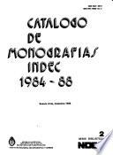 Catálogo de monografías INDEC, 1984-88