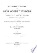 Catálogo razonado de obras anónimas y seudónimas de autores de la Compañía de Jesús