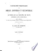 Catálogo razonado de obras anónimas y seudónimas de autores de la Compañía de Jesús