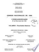 Censos nacionales de 1990: Resultados básicos