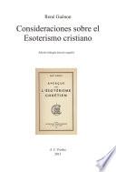 Libro Consideraciones sobre el Esoterismo cristiano