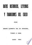 Datos históricos, leyendas y tradiciones del Cuzco: 1956