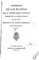 Descripción de las plantas que D. Antonio Josef Cavanilles demostró en las lecciones públicas del año 1801