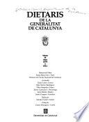 Dietaris de la Generalitat de Catalunya: Anys 1578 a 1611