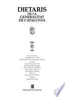 Dietaris de la Generalitat de Catalunya: Anys 1611 a 1623