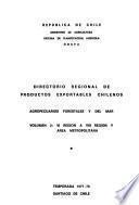 Directorio regional de productos exportables chilenos: VI región a VIII región y área metropolitana