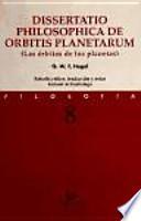 Dissertatio Philosophica de Orbitis Planetarum