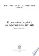 Libro El pensamiento hispánico en América