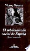 Libro El subdesarrollo social de España
