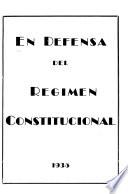 En defensa del régimen constitucional