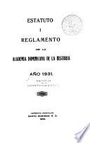 Estatuto i reglamento de la Academia dominicana de la historia, año 1931