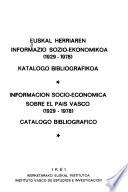Euskal herriaren informazio sozio-ekonomikoa (1929-1978)