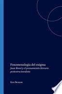 Libro Fenomenología del enigma