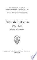 Friedrich Hölderlin, 1770-1970