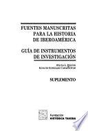 Fuentes manuscritas para la historia de Iberoamérica