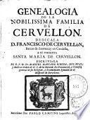 Genealogia de la nobilissima familia de Ceruellón ...