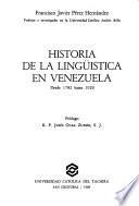 Historia de la lingüística en Venezuela desde 1782 hasta 1929