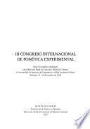 III Congreso Internacional de Fonética Experimental