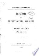 Informe del Departamento Nacional de Agricultura