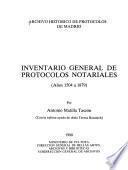 Inventario general de protocolos notariales (años 1504 a 1879)