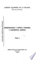 Investigación y crítica literaria y lingüística cubana