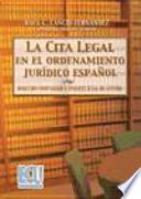 Libro La cita legal en el ordenamiento jurídico español