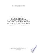 La oratoria sagrada española de los siglos XVI y XVII