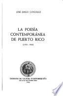 La poesía contemporánea de Puerto Rico, 1930-1960