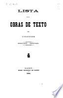Lista de las obras de texto para el trienio que principia en 1864